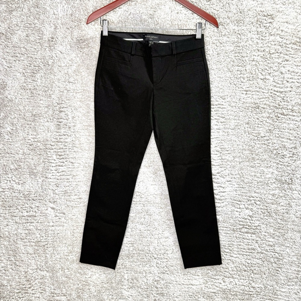 Banana Republic NWT Womens Sz 00 Sloan Low Rise Slim Ankle Pants Black